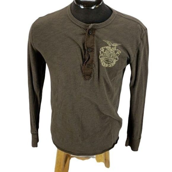 Aeropostale Men's Distressed Long Sleeve Pullover Thermal Shirt Size Small - Picture 1 of 8